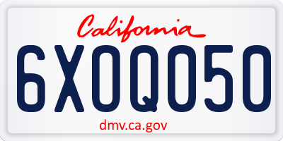CA license plate 6XOQ050