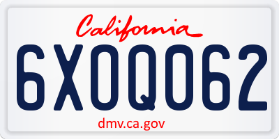 CA license plate 6XOQ062
