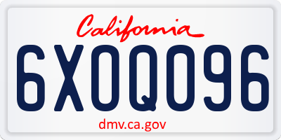 CA license plate 6XOQ096