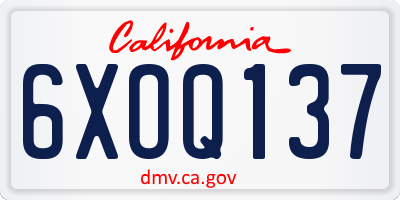 CA license plate 6XOQ137
