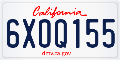 CA license plate 6XOQ155