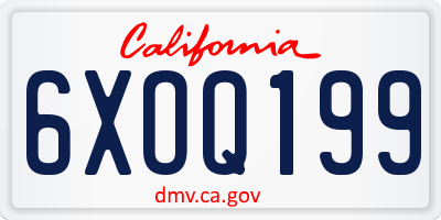 CA license plate 6XOQ199