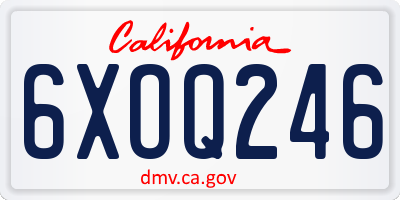 CA license plate 6XOQ246