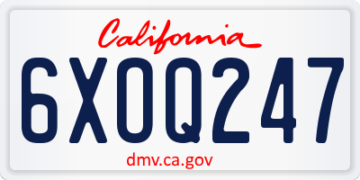 CA license plate 6XOQ247