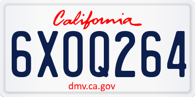 CA license plate 6XOQ264