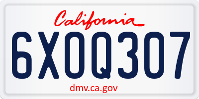 CA license plate 6XOQ307