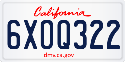 CA license plate 6XOQ322