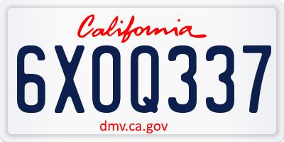 CA license plate 6XOQ337