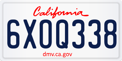 CA license plate 6XOQ338
