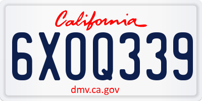 CA license plate 6XOQ339