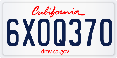 CA license plate 6XOQ370
