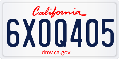 CA license plate 6XOQ405