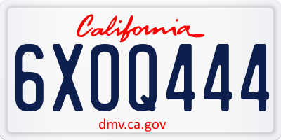 CA license plate 6XOQ444