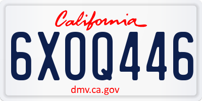 CA license plate 6XOQ446