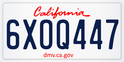 CA license plate 6XOQ447
