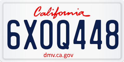 CA license plate 6XOQ448