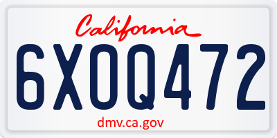CA license plate 6XOQ472