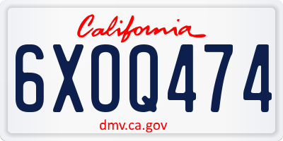 CA license plate 6XOQ474