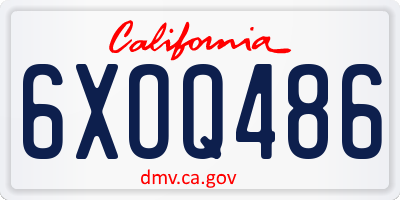 CA license plate 6XOQ486