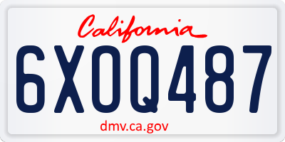 CA license plate 6XOQ487