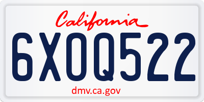 CA license plate 6XOQ522