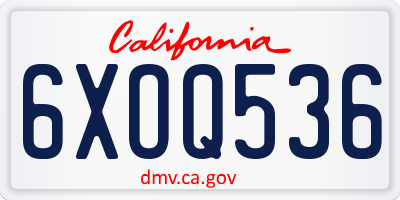CA license plate 6XOQ536