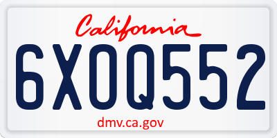 CA license plate 6XOQ552