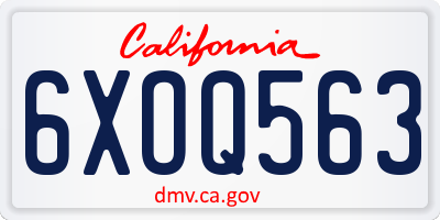 CA license plate 6XOQ563
