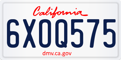 CA license plate 6XOQ575