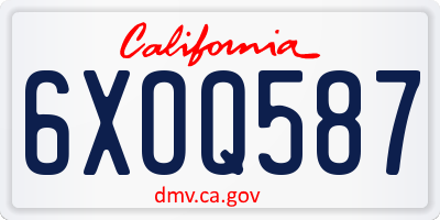 CA license plate 6XOQ587