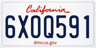 CA license plate 6XOQ591