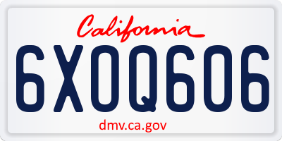 CA license plate 6XOQ606