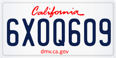 CA license plate 6XOQ609