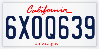 CA license plate 6XOQ639