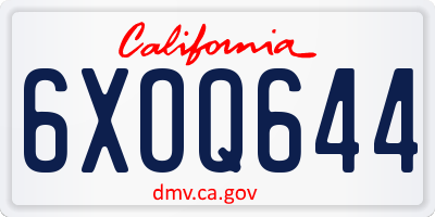 CA license plate 6XOQ644