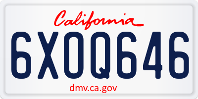 CA license plate 6XOQ646