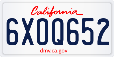 CA license plate 6XOQ652