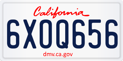 CA license plate 6XOQ656
