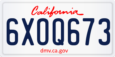 CA license plate 6XOQ673