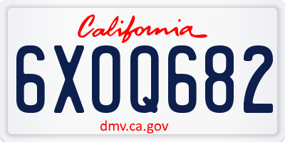 CA license plate 6XOQ682