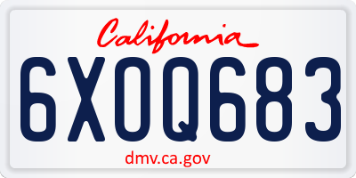 CA license plate 6XOQ683