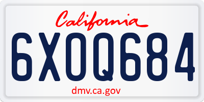 CA license plate 6XOQ684