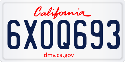 CA license plate 6XOQ693