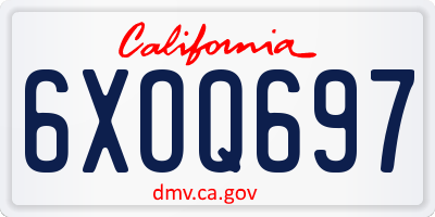 CA license plate 6XOQ697