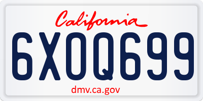 CA license plate 6XOQ699