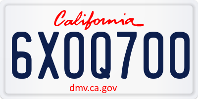 CA license plate 6XOQ700