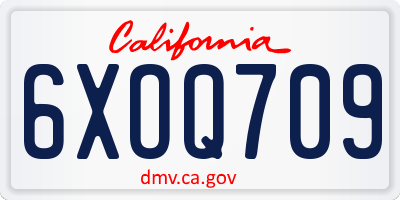 CA license plate 6XOQ709