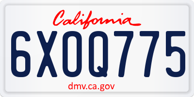 CA license plate 6XOQ775