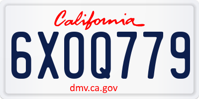 CA license plate 6XOQ779