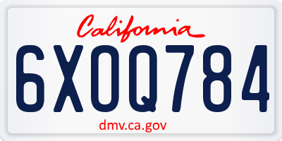 CA license plate 6XOQ784